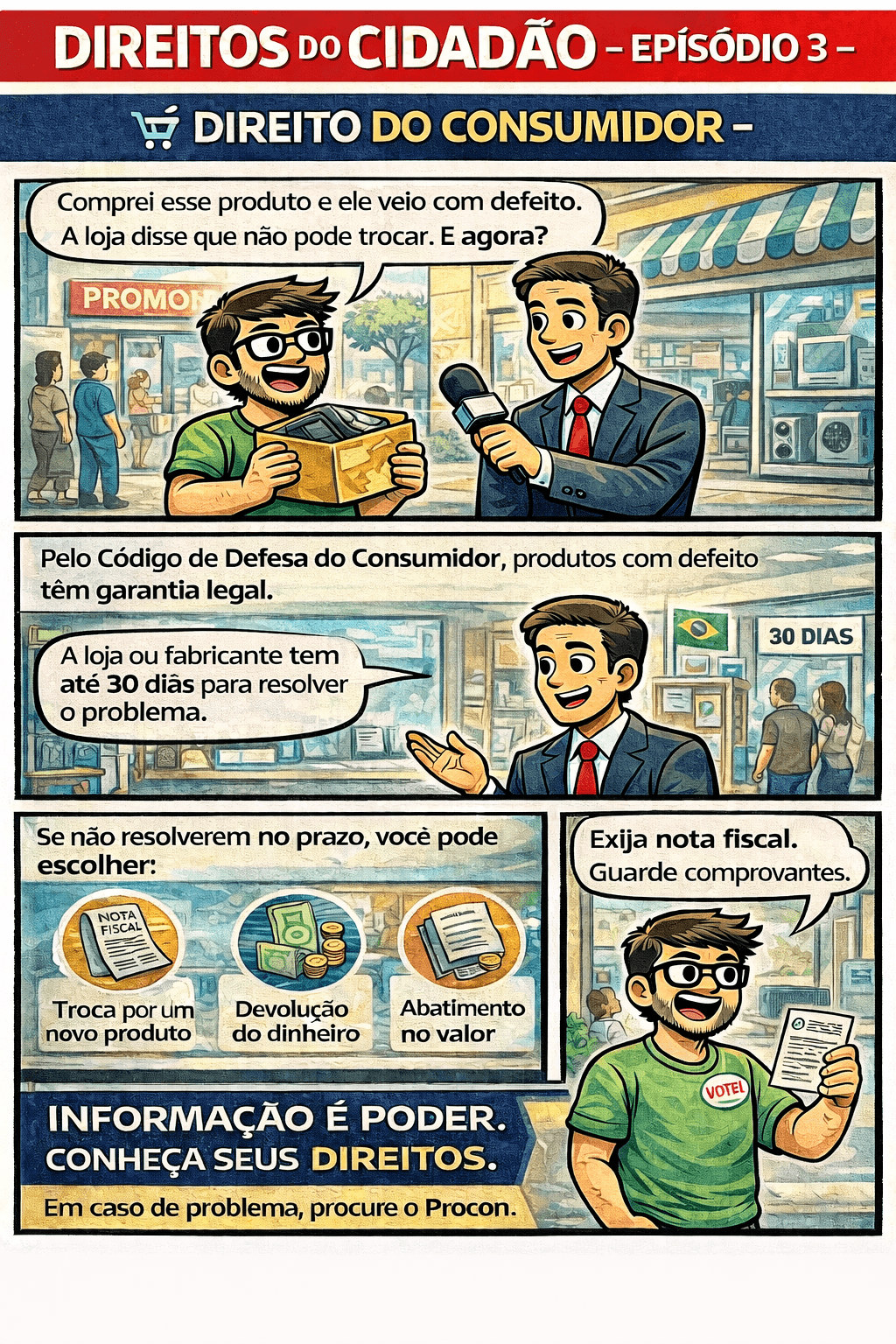 Tirinha sobre o Direito do consumidor